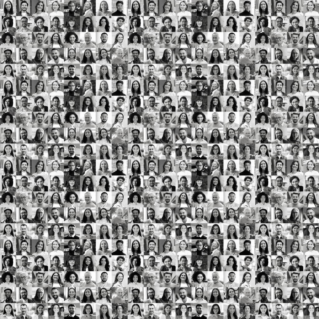 A large image made up of people's profile pictures